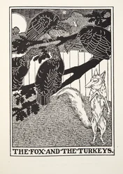Der Fuchs und die Truthähne, aus Fontaine Fabeln, veröffentlicht 1905