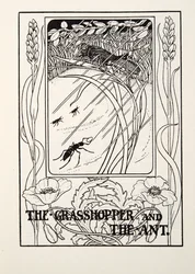Die Grille und die Ameise, aus Fontaine Fables, veröffentlicht 1905