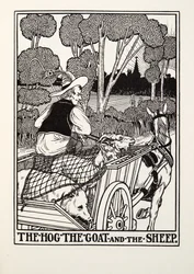 Das Schwein, die Ziege und das Schaf, aus Fontaine Fabeln, veröffentlicht 1905