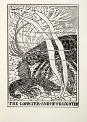 Der Hummer und ihre Tochter, aus Fontaine Fabeln, veröffentlicht 1905