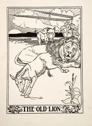 Der alte Löwe, aus Hundert Fabeln von Äsop, veröffentlicht 1903