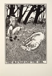 Der alte Mann und der Esel, aus Fontaine Fables, veröffentlicht 1905