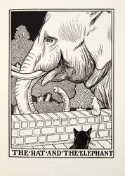 Die Ratte und der Elefant, aus Fontaine Fabeln, veröffentlicht 1905