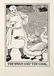 Der Schwan und der Koch, aus Fontaine Fables, veröffentlicht 1905