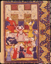 Fol.5r Initiationstanz, aus einem Gedichtbuch von Hafiz Shirazi (ca. 1325-ca. 1388)