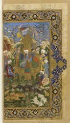 Folio aus einem unbekannten Text; Salomo auf dem Thron