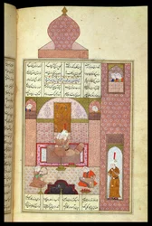 Ms D-212 fol.221b Bahram (420-28) besucht die Prinzessin von Rum, Illustration zu 