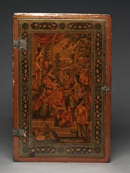 Werkzeugkasten, der die Heilige Familie darstellt, ca. 1830 (Mischtechnik)