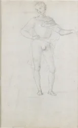 Studie für eine Figur in einer Anbetung der Könige, ca. 1470-1520