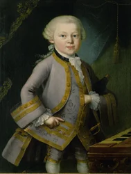 Junger Mozart im Hofkleid