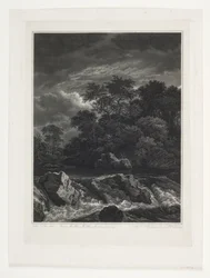 Landschaft mit Wasserfall
