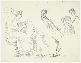 Kopie nach antiker Freske im Museum in Neapel. Musikszene