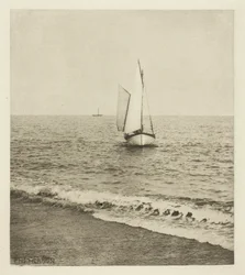 Ein Suffolk-Shrimper "An Land kommen"