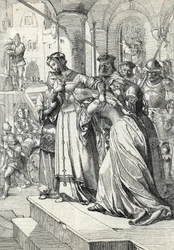 Die Hinrichtung von Lady Jane Grey (Jeanne Grey) (1537-1554). Jane Grey wurde 1554 im Tower of London hingerichtet. Aus Anton Zieglers „Historische Memorabilien des In- und Auslandes“