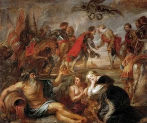 Begegnung König Ferdinands von Ungarn mit dem Kardinalinfanten Ferdinand vor der Schlacht bei Nördlingen