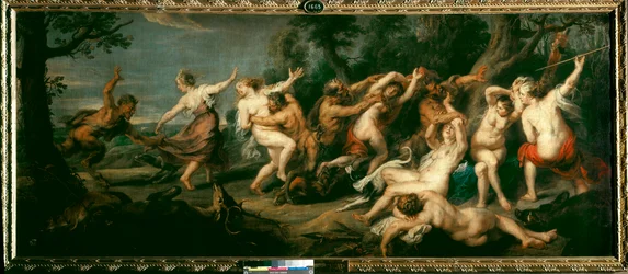 Diana und die Nymphen von Faunen überrascht