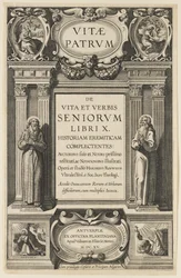 Frontispiz für "Lives of the Fathers" von Heribert Rosweyde, graviert von Theodor Galle