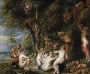 Nymphen und Satyrn, um 1615