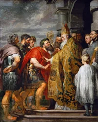 Heiliger Ambrosius und Kaiser Theodosius I.