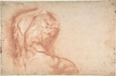 Die von Heiligen verehrte Jungfrau (Vorderseite); Studie des Torso vom Belvedere (Rückseite)
