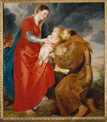 Die Jungfrau präsentiert das Jesuskind dem Heiligen Franziskus