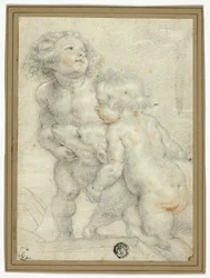 Zwei Putti mit Lamm