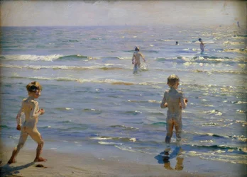 Badende Jungen. Sonnenschein. Skagen