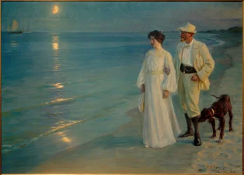 Sommerabend am Strand von Skagen. Der Künstler und seine Frau