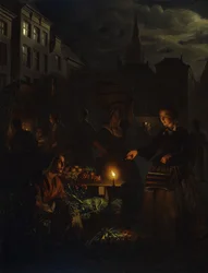 Marktszene bei Nacht