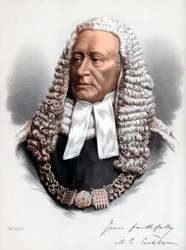 Sir Alexander James Edmund Cockburn, 12. Baronet, Lord Chief Justice von England, ca. 1890.