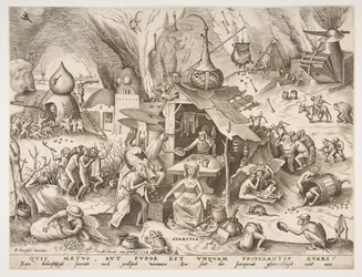 Geiz (Avaritia) aus der Serie Die sieben Todsünden, 1558