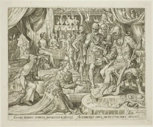 Judith wird Holofernes vorgestellt, Platte fünf aus Die Geschichte von Judith und Holofernes