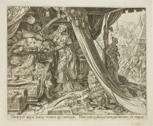 Judith tötet Holofernes, Platte sechs aus Die Geschichte von Judith und Holofernes