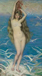 Mädchen mit Möwen, ca. 1920