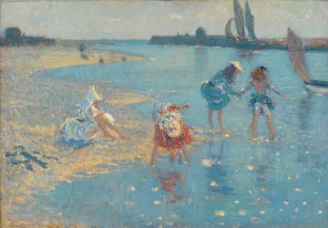 Walberswick, Kinder planschen, 1891
