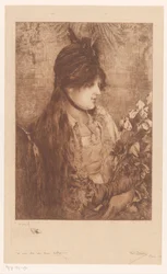 Frau mit Blumenstrauß