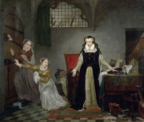 Mary Stuart (1542-87) im Moment des Aufbruchs zu ihrer Hinrichtung, 8. Februar 1587