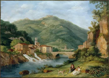 Hackert, Brücke bei Serraglio su la Lima in Bagni di Lucca
