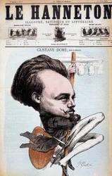 Gustave Doré. Französischer Zeichner und Maler (1832-1883). Karikatur von Cattelain. Der Hanneton 1868.