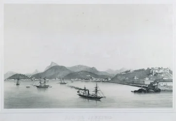 Neun Panoramablicke von Rio de Janeiro: As Prais St. Luzia a Gloria, 1862