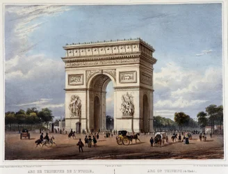 Der Triumphbogen - in Promenade dans Paris et ses environs, entworfen von Jacottet und Benoist, ca. 1840