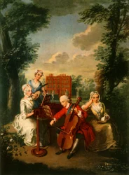 Prinz Friedrich Ludwig, Prinz von Wales, spielt das Cello im Kew Palace, ca. 1733-1750, 1942