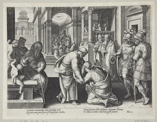 Cornelius kniet vor St. Peter
