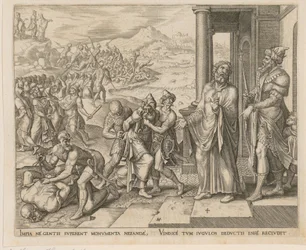 Ergreifung und Tötung der Priester Baals, Blatt 4 der Folge „Die Geschichte von Elias und den Priestern von Baal“