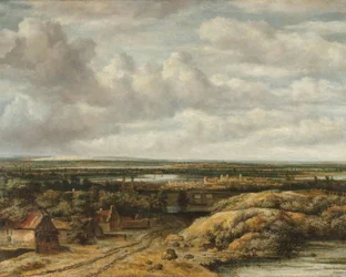 Fernsicht mit Hütten entlang einer Straße