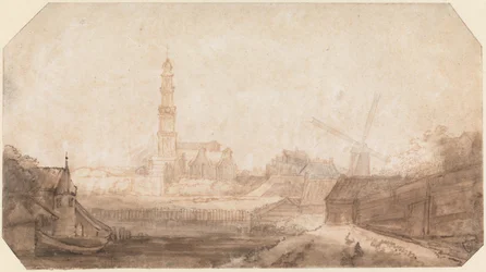Blick auf die Westerkerk und ihre Umgebung