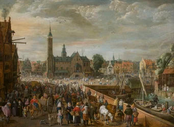 Ansicht des Grote Markt in Lier, frühes 17. Jahrhundert
