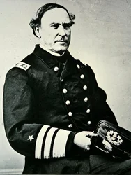 Porträt von David Glasgow Farragut (1801-1870); eroberte New Orleans 1862 und Mobile Bay
