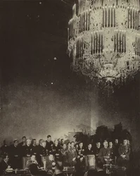 Unterzeichnung des Dreimächtepakts zur Bildung der Achse Japan, Nazideutschland und faschistisches Italien in der Reichskanzlei, Berlin, Zweiter Weltkrieg, 27. September 1940