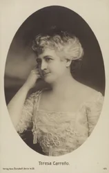 Teresa Carreño, venezolanische Pianistin, Sängerin, Komponistin und Dirigentin (s/w Foto)